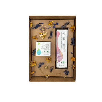 Cofanetto pelle delicata Angelica crema viso bio e Acido jaluronico alla Rosa bio