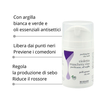 Maschera viso Violetta 50 ml: purifica e riequilibra la pelle