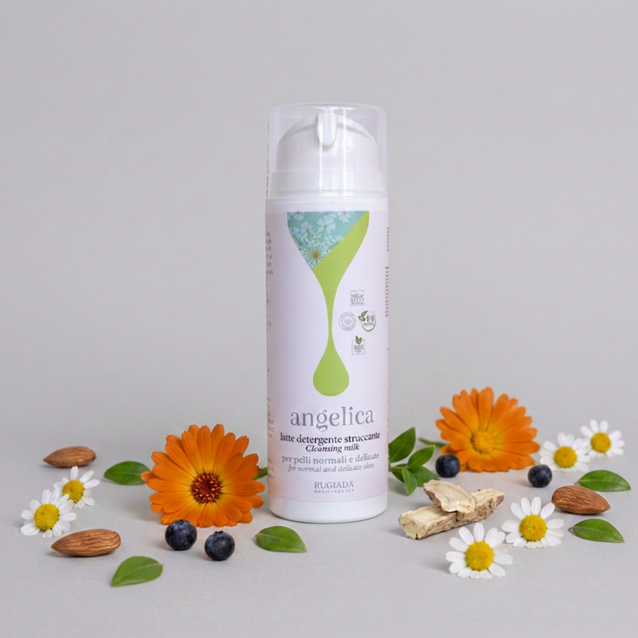 Angelica latte detergente 150 ml – Detergente viso delicato con oli vegetali bio