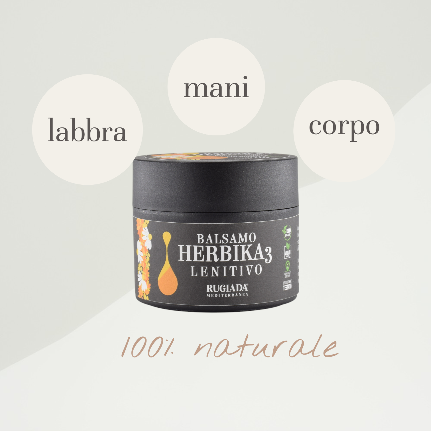 HERBIKA3 – Balsamo naturale per zone delicate con calendula, camomilla ed elicriso
