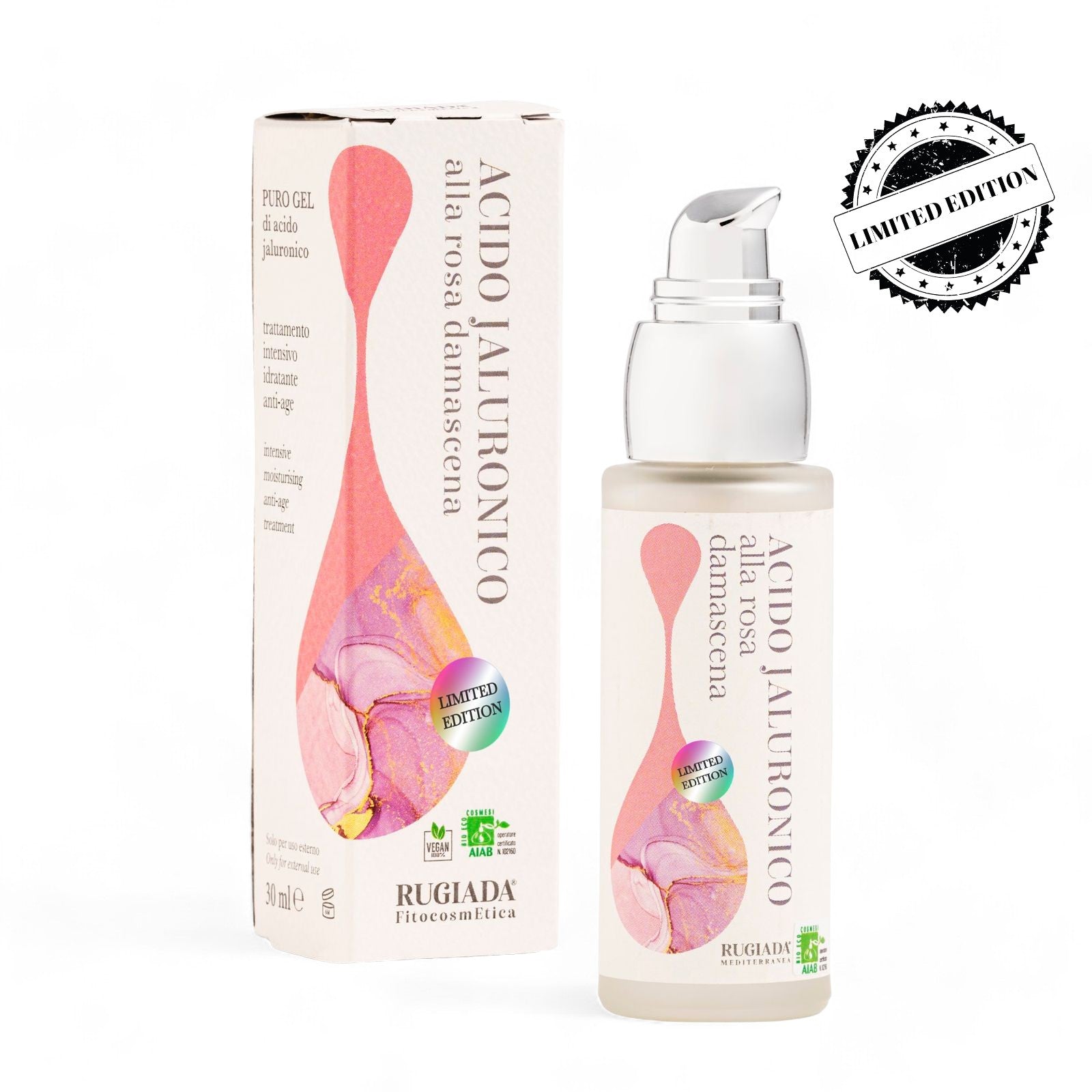 Acido Jaluronico alla Rosa 30 ml: idratazione profonda - Edizione Limitata