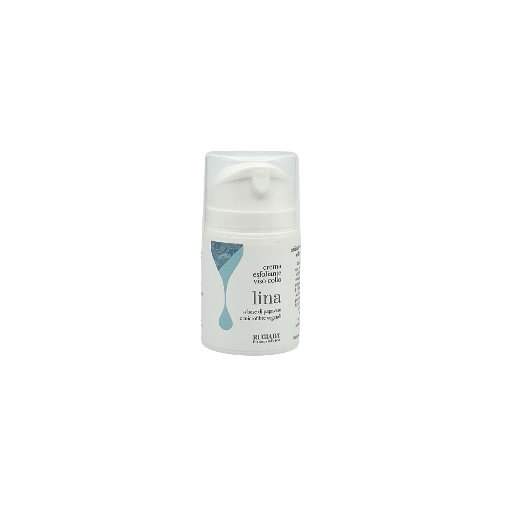 Lina esfoliante delicato per viso e collo con ingredienti naturali