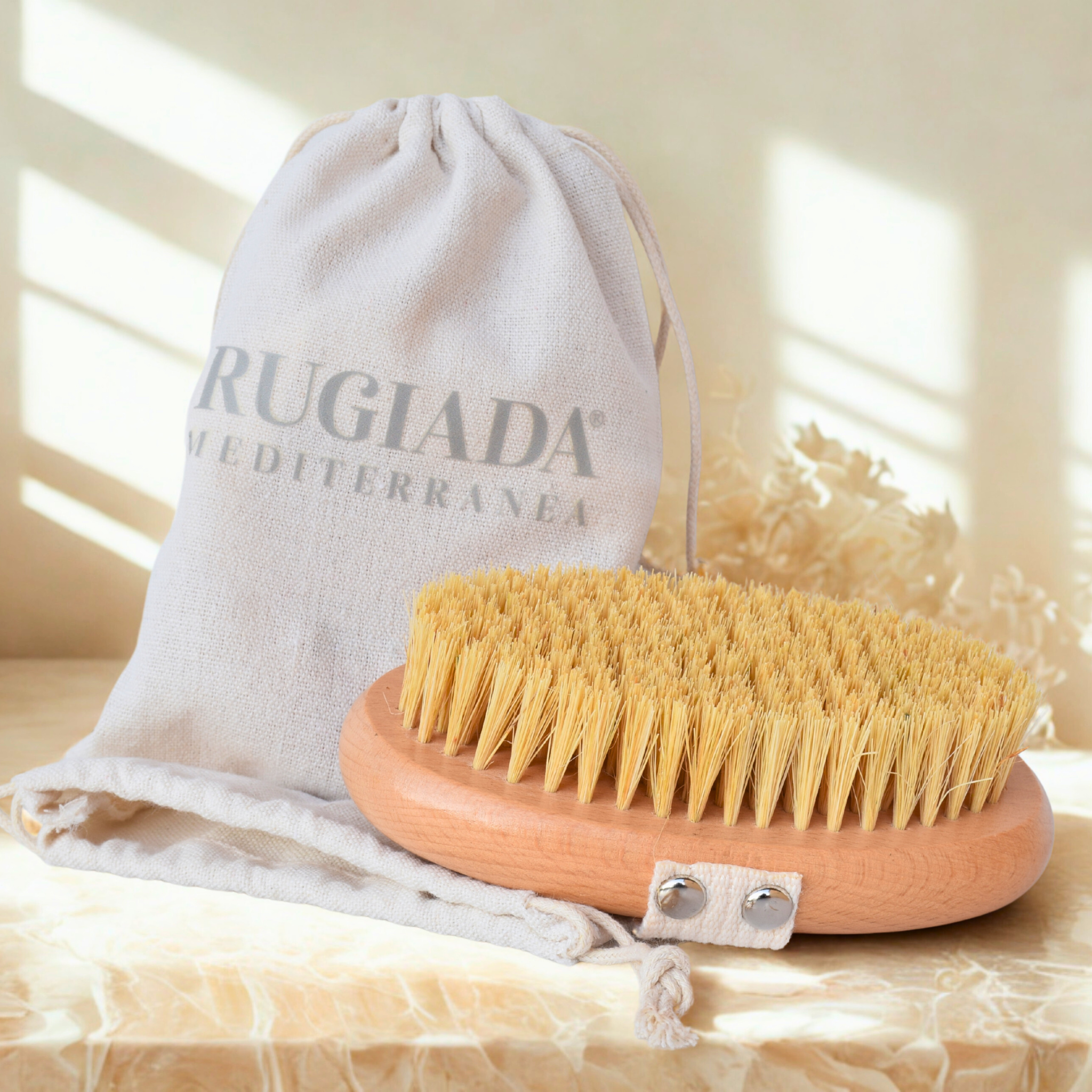 Spazzola per dry brushing - spazzolatura a secco drenante, riducente e detossinante