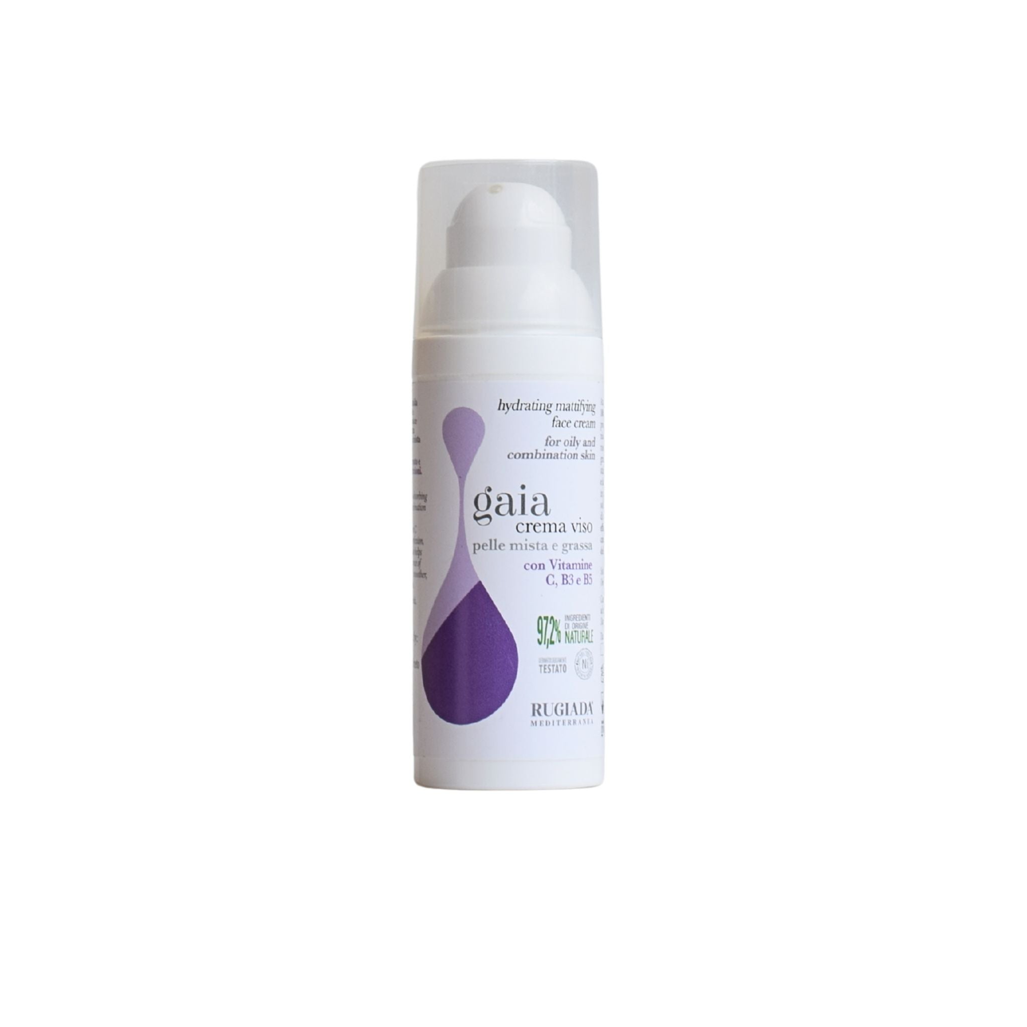 Gaia crema viso fluida opacizzante per pelle grassa e mista - 50 ml