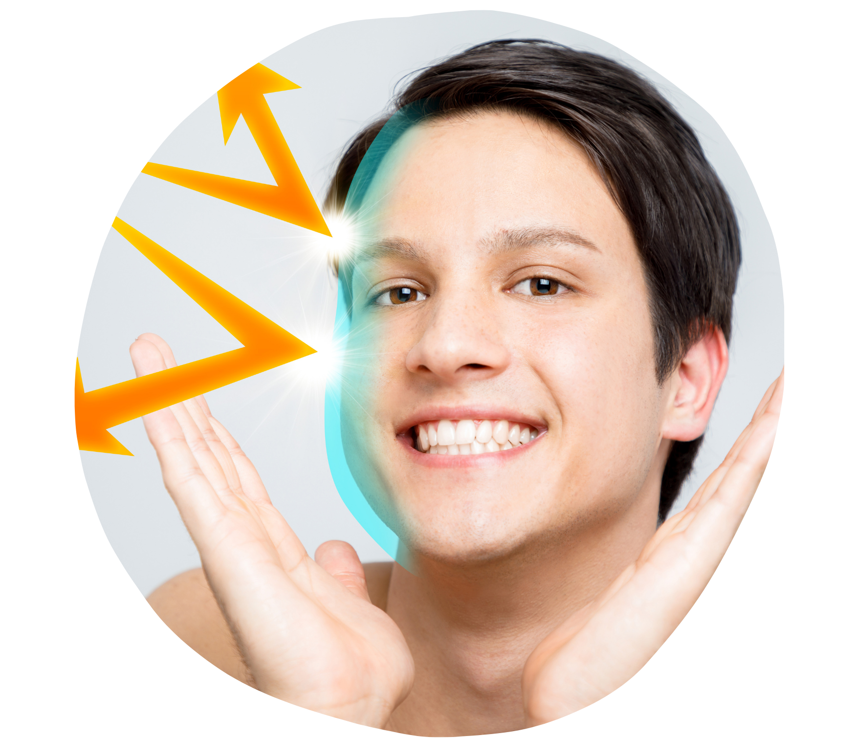 Giovane donna che usa la crema idratante antiage RADIOSA con SPF50 di Rugiada Mediterranea